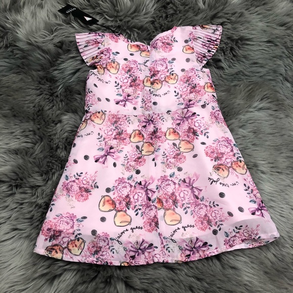 Guess | Girl's Flower Pinky Dress | Pink | Size 2 - Picture 2 of 2